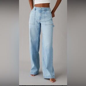 American Eagle AE Dreamy Drape Stretch Super High-Waisted Baggy Wide-Leg Jean